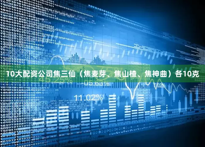 10大配资公司焦三仙（焦麦芽、焦山楂、焦神曲）各10克